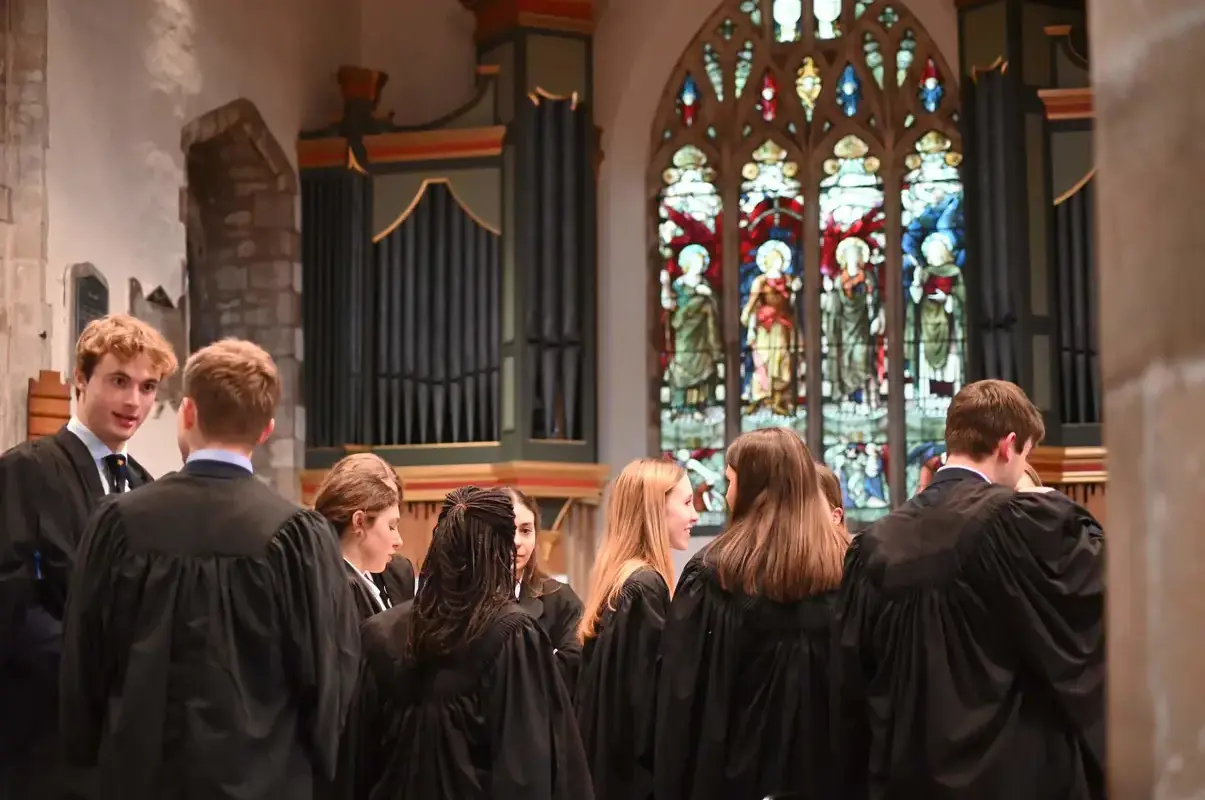 Sixth Form Prefects  at Pocklington School in church.